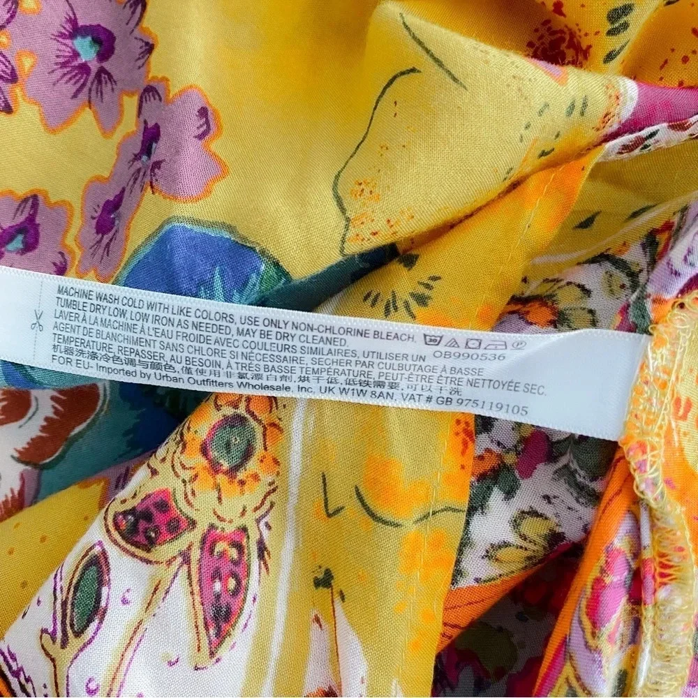 Anthropologie Daria Handkerchief Sleep Midi Dress Multi Floral Asymmetrical XS/S